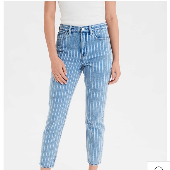 American Eagle Outfitters Denim - striped mom jeans